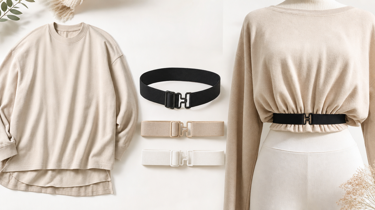 Adjustable Crop-Tuck Band: Give Oversized Tops a No-Sew Style Switch
