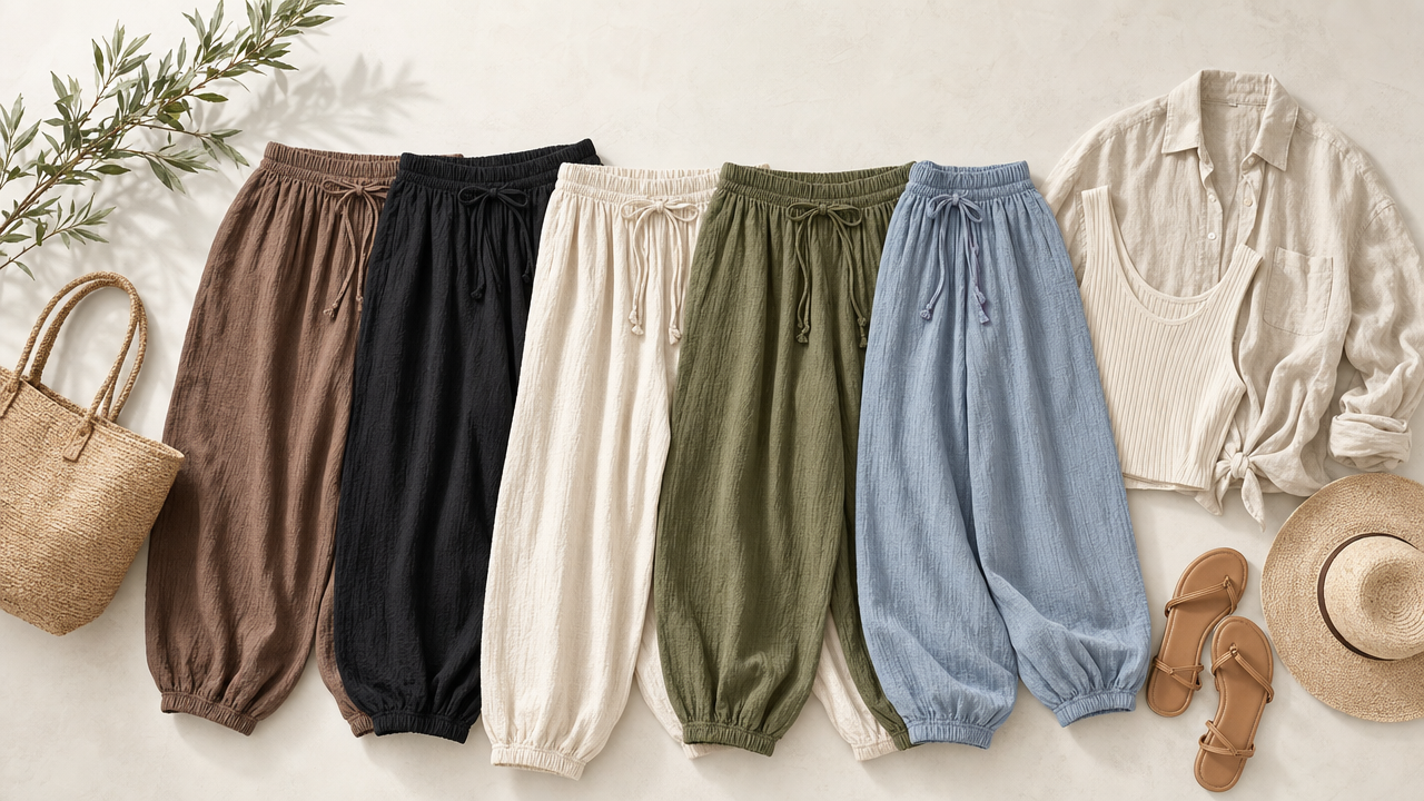 Cotton Gauze Balloon Pants Wholesale From US$2.80: The Relaxed Summer Bottom Built for Outfit Bundles