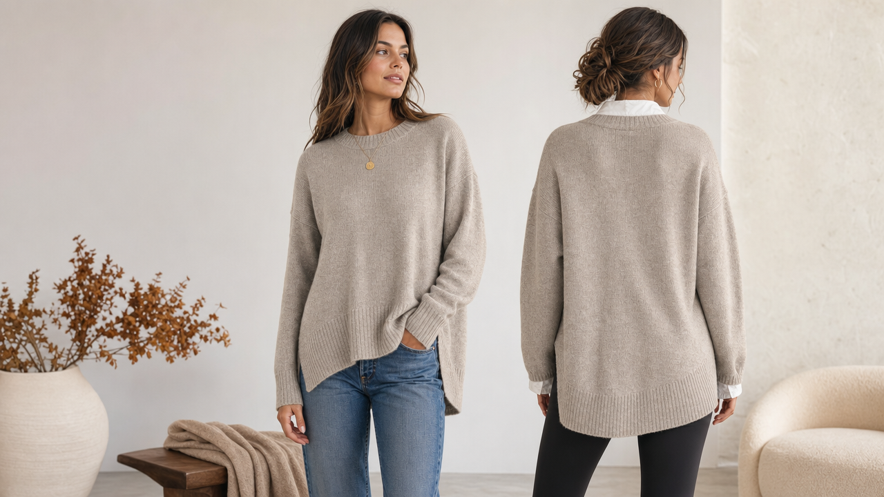 Drop-Shoulder Split-Hem Sweater Wholesale From US$5.70: Build a $35.37 Fall Offer