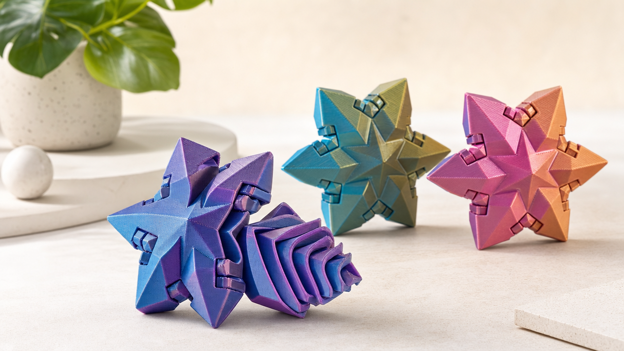 3D Fidget Star Wholesale From US$0.25: The Spiral-Reveal Desk Toy