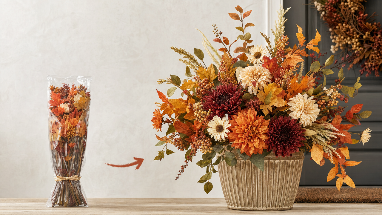 Fall Artificial Flower Bundles: From Flat Pack to Autumn Color in Under a Minute