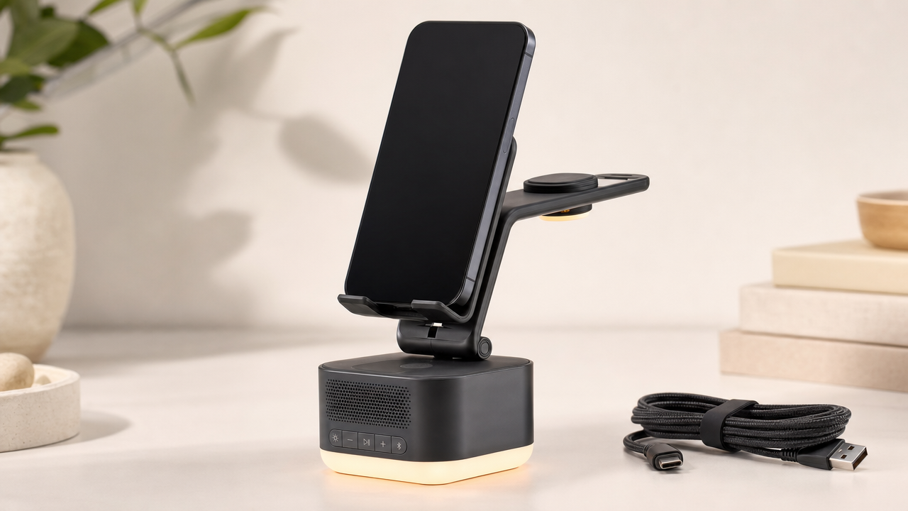 5-in-1 Induction Speaker Phone Stand Wholesale From US$3.22: Build a $21.99 Tech Offer