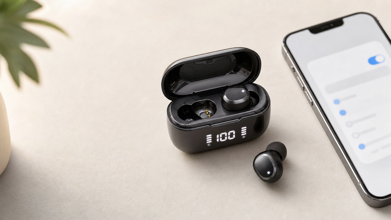 LED-Display Bluetooth Earbuds: Make the Battery Visible