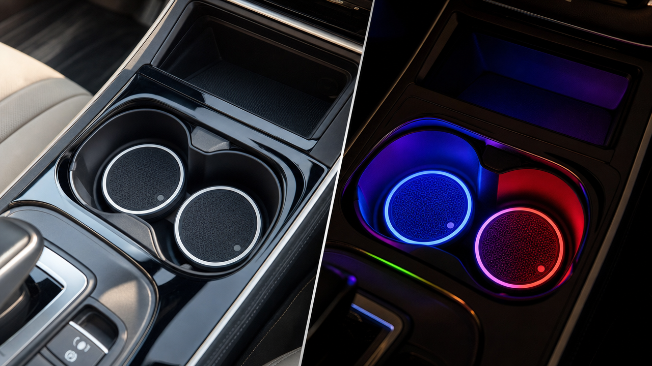 Rechargeable LED Cup Holder Coasters: Add a Color-Changing Car Upgrade