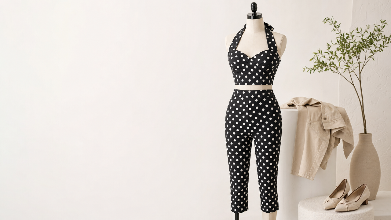 Polka Dot Two-Piece Set Wholesale From US$2.37: Sell the Retro Matching Look at $34.99