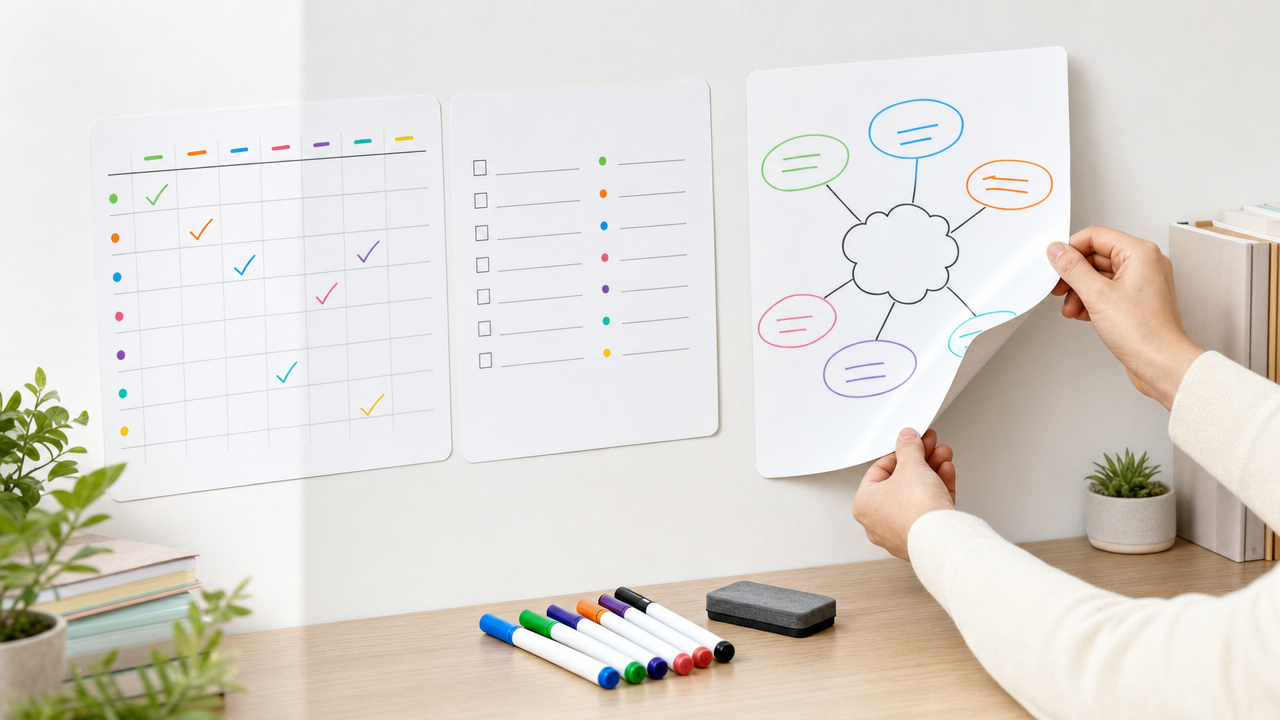 Reusable Whiteboard Sticker Wholesale From US$0.39: The Peel-and-Plan Study Upgrade