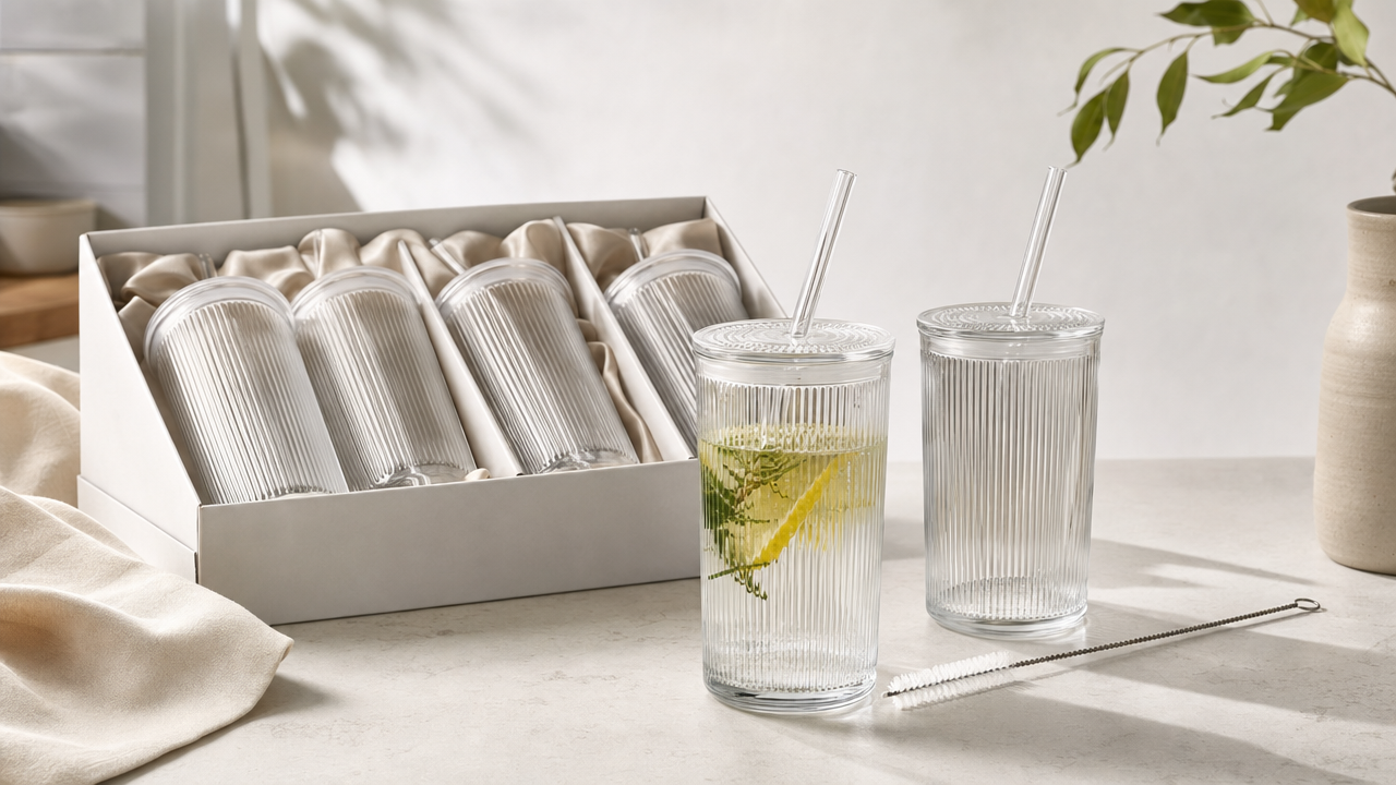 Ribbed Glass Tumblers: Build a Giftable Drinkware Bundle