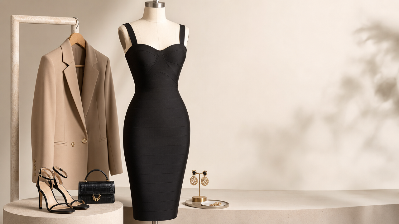 Sculpting Black Bandage Midi Dress Wholesale From US$6.17: The Occasionwear Item Built for Party Season Margins