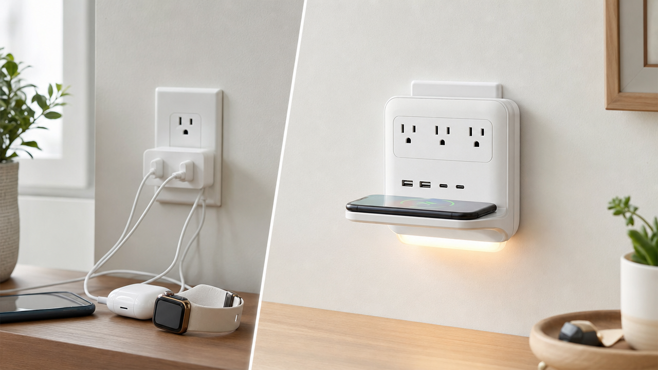Six-Outlet Shelf Night-Light Extender Wholesale From US$1.79: Build a $39.99 Charging Upgrade