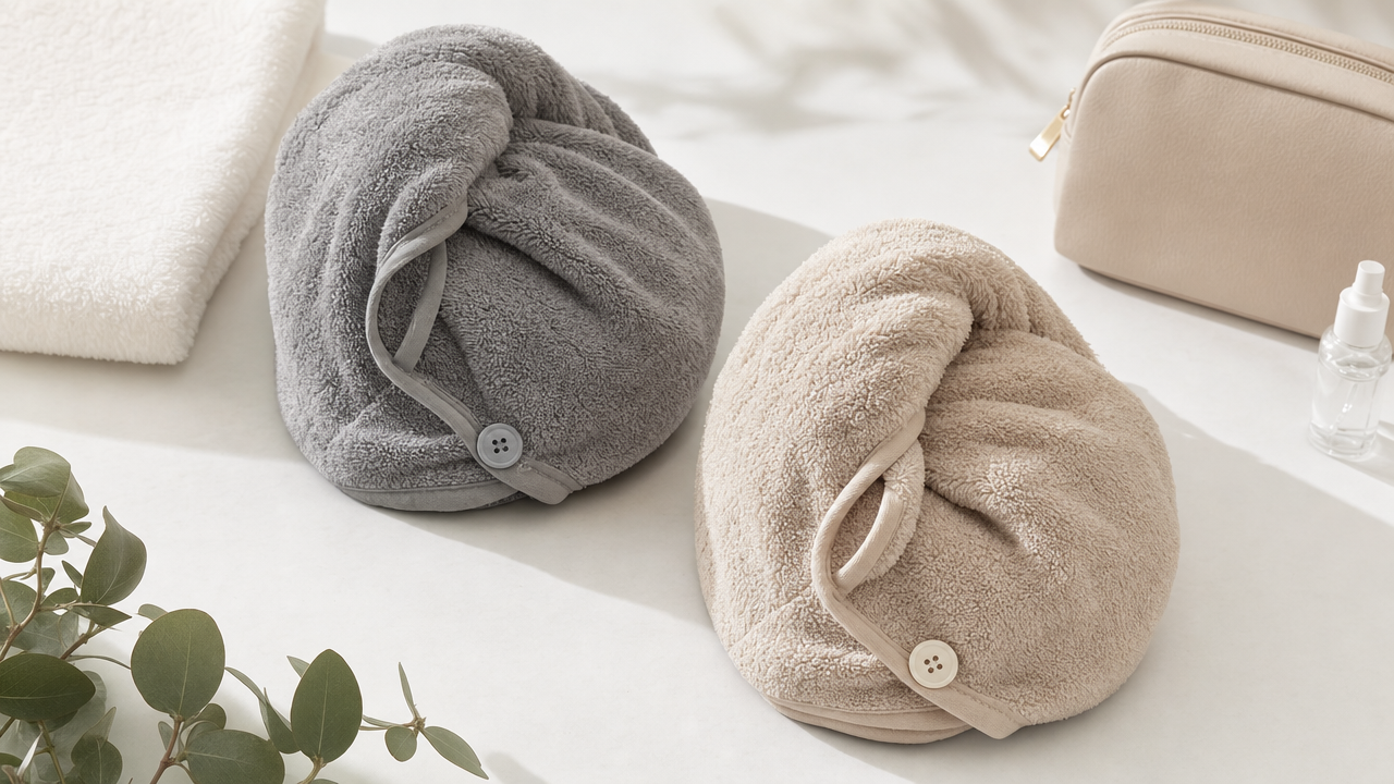 Microfiber Hair Drying Towel Cap Wholesale From US$0.77 Each: Sell Two-Piece Sets at $12.99
