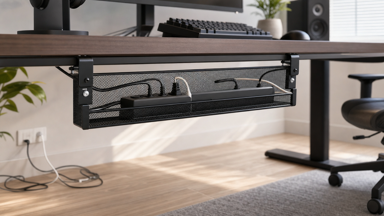 Under-Desk Cable Management Tray Wholesale From US$2.38: The No-Drill Upgrade for Cleaner Workspaces