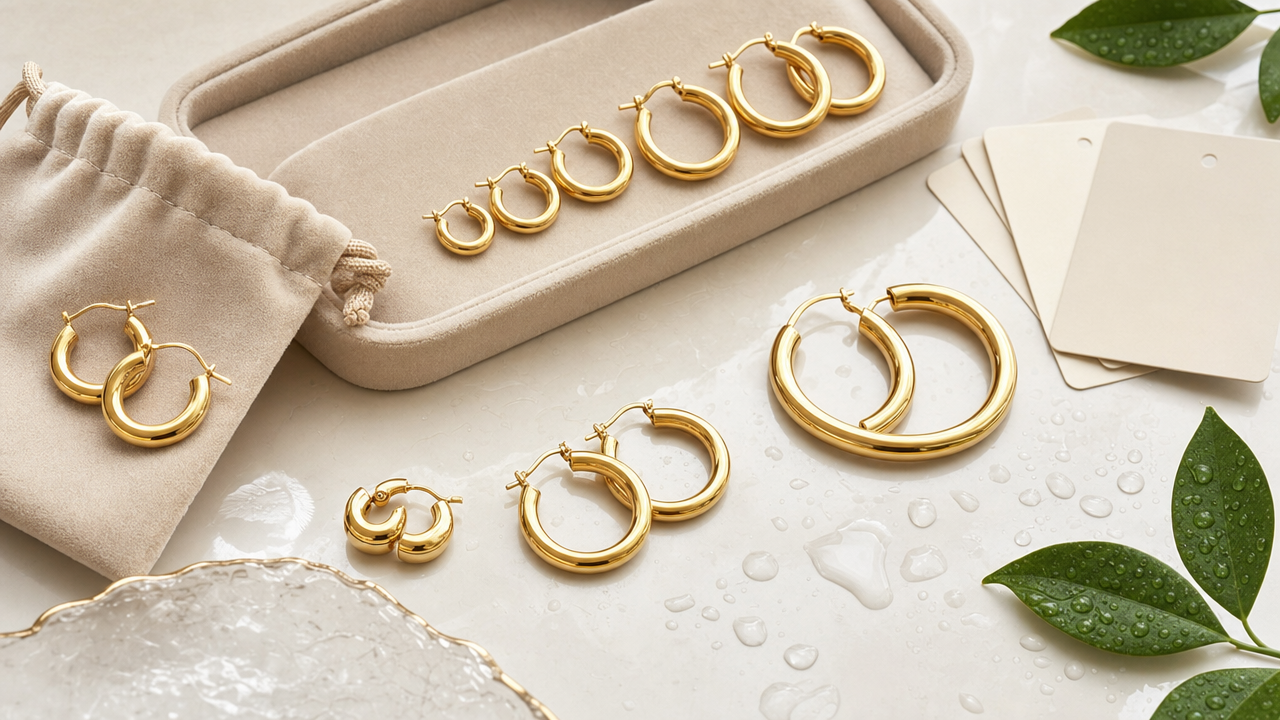 Waterproof Gold Hoop Earrings Wholesale From US$1.14: The Everyday Jewelry Item Built for Repeat Orders