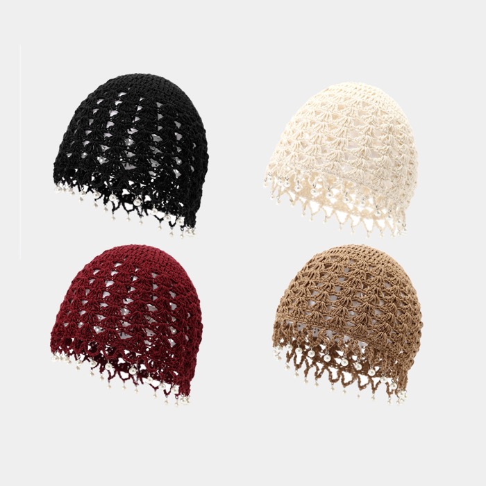 Beaded crochet skullcap wholesale product image