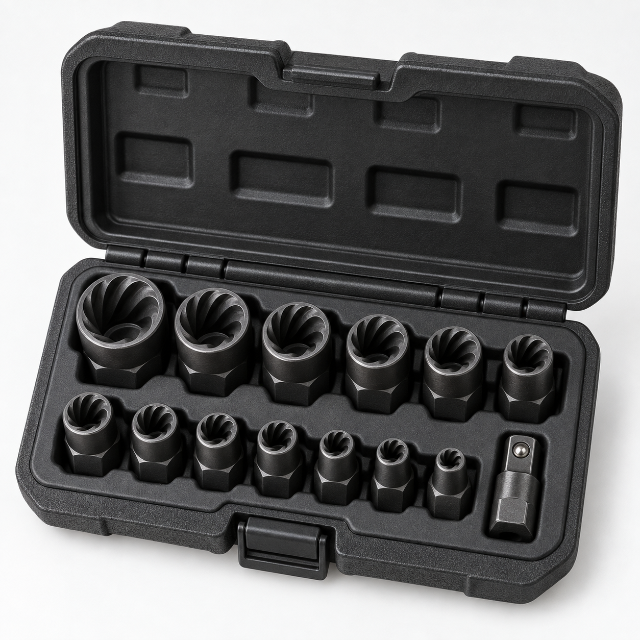 Unbranded bolt extractor socket set wholesale in a black carrying case