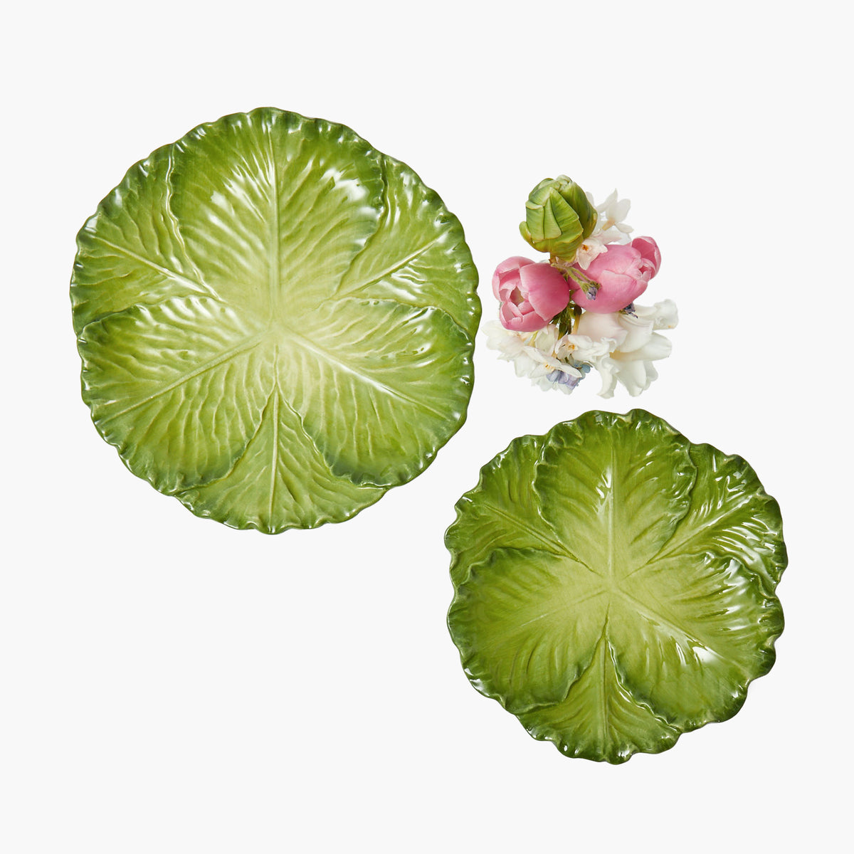 Cabbageware ceramic plates wholesale green leaf tableware product image