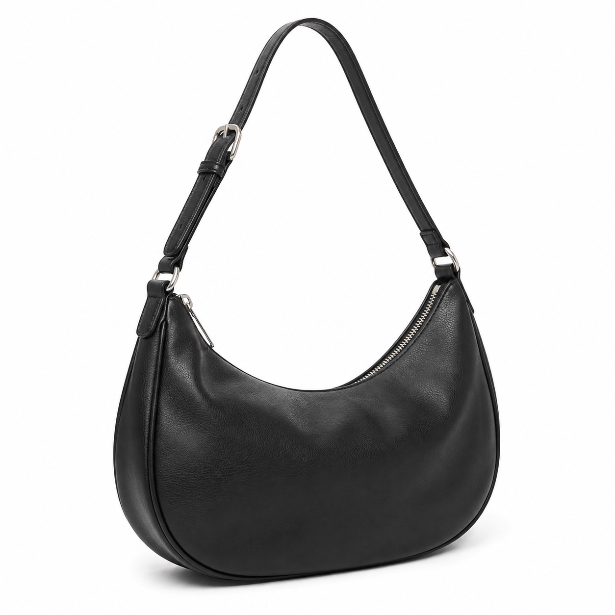 Crescent shoulder bag wholesale black faux leather half moon bag product image