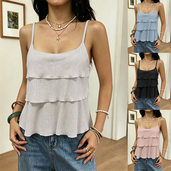 Layered ruffle camisole wholesale product image