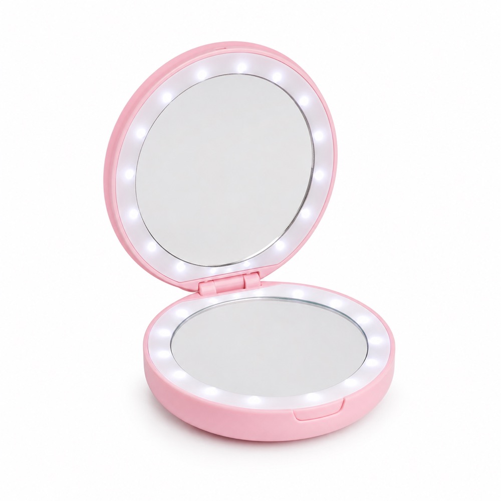 LED compact pocket mirror wholesale makeup accessory product image