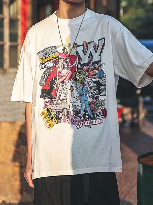 Oversized vintage graphic tee wholesale product image