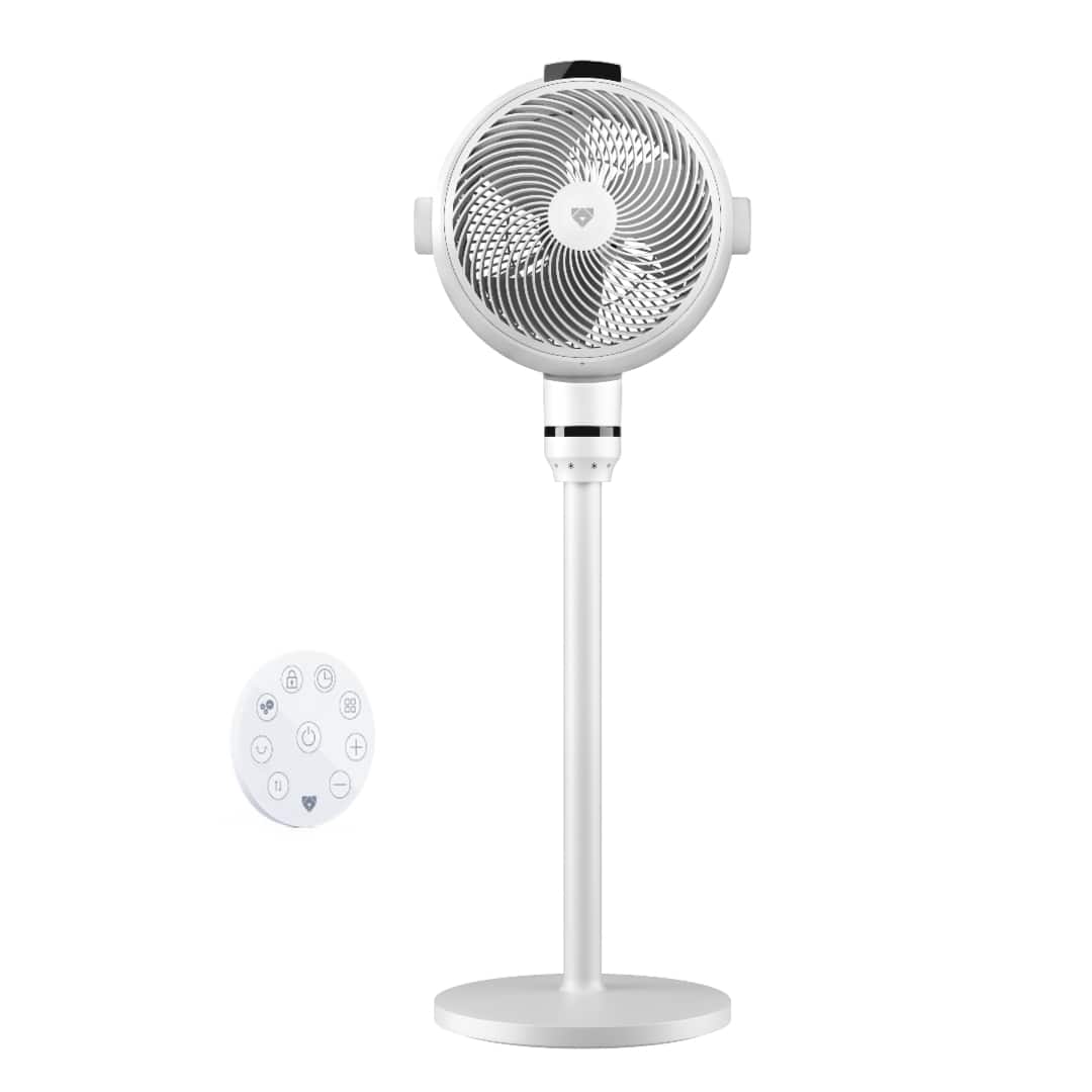 Quiet pedestal air circulator fan with remote for bedroom cooling
