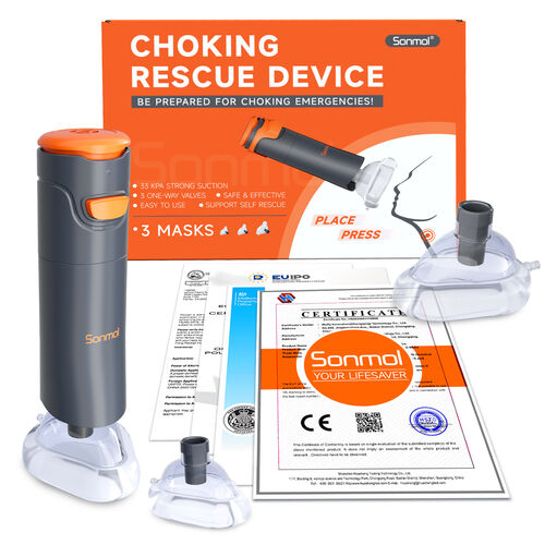 Sonmol portable anti-choking rescue device with three masks and orange box