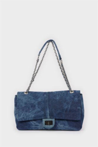 Washed denim shoulder bag wholesale product image